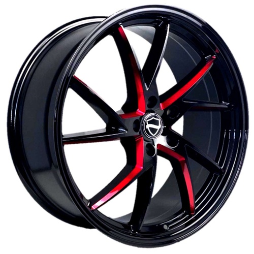 Elegance Sharp Gloss Black W/ Candy Red Milled Accents Photo