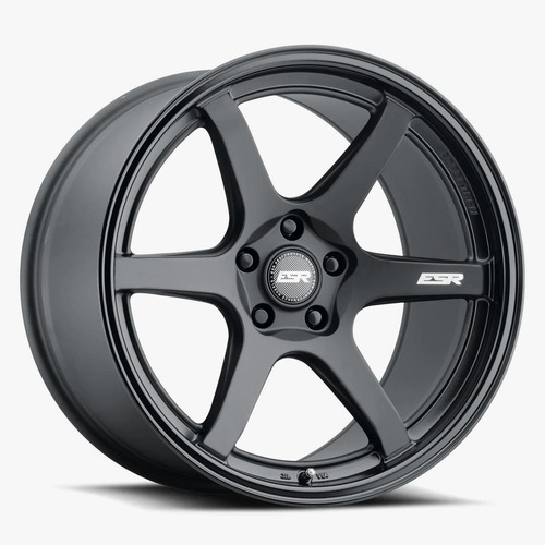 ESR AP6 Matte Black W/ Gloss Black Lip - Part Number 80551422 APX6MBLK-BL 5X112 ESR AP6 Matte Black W/ Gloss Black Lip Photo