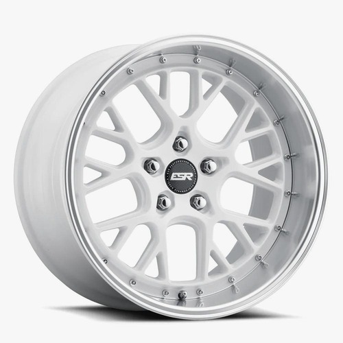 ESR CS11 Gloss White Machined Lip - Part Number 80551422 CS11WHT-ML 5X120.6 ESR CS11 Gloss White Machined Lip Photo