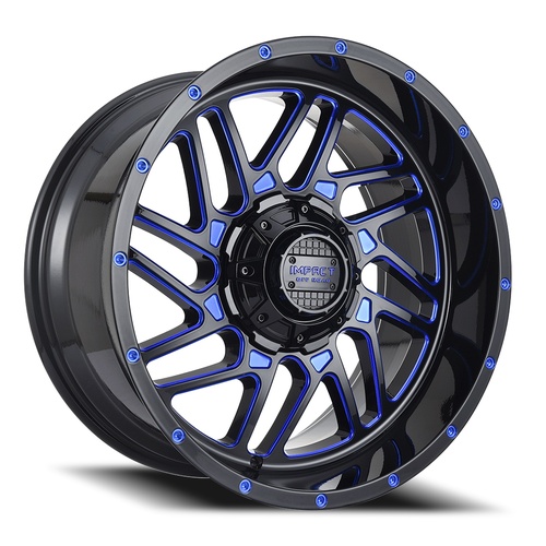 Impact Off-Road 808 Gloss Black W/ Blue Milling Photo
