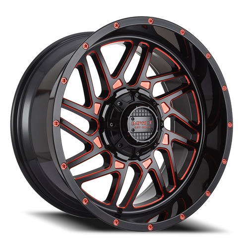 Impact Off-Road 808 Gloss Black W/ Red Milling Photo
