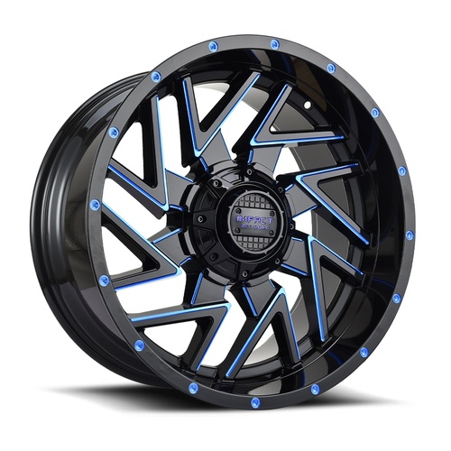 Impact Off-Road 809 Gloss Black W/ Blue Milling Photo