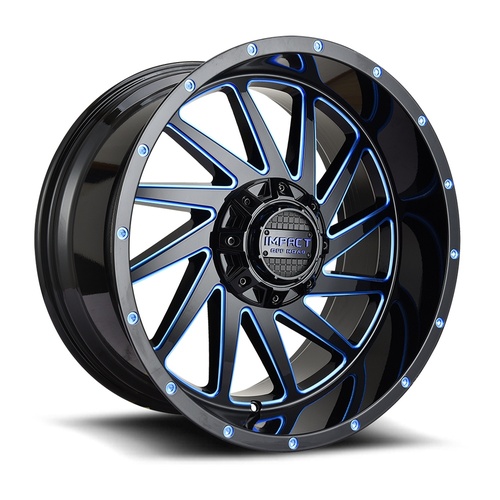 Impact Off-Road 811 Gloss Black W/ Blue Milling Photo