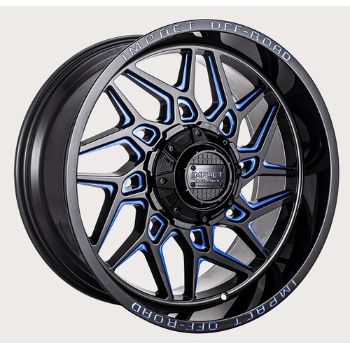 Impact Off-Road 829 Gloss Black W/ Blue Milling Photo