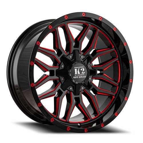 K2 Rage K16 Black W/ Red Milling - Part Number K162210655135-12RML K2 Rage K16 Black W/ Red Milling Photo