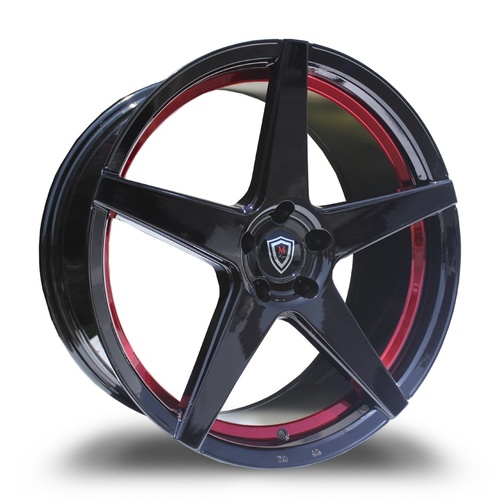 Marquee Wheels M1001 Black W/ Red Inner - Part Number 100120105512038GBNR Marquee Wheels M1001 Black W/ Red Inner Photo