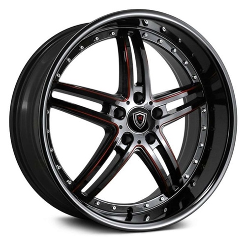 Marquee Wheels M5329 Black W/ Red Milling Photo