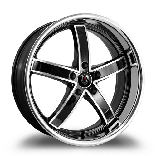 Marquee Wheels M5330A Black Machined W/ Stainless Lip - Part Number 5330A20105512040BMSS Marquee Wheels M5330A Black Machined W/ Stainless Lip Photo