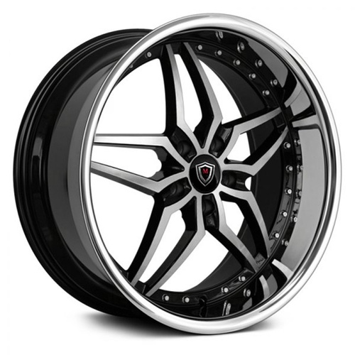 Marquee Wheels M5331A Black Machined W/ Stainless Lip Photo