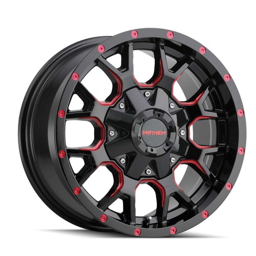 Mayhem Warrior 8015 Gloss Black W/ Red Spokes - Part Number 8015-7970BTR Mayhem Warrior 8015 Gloss Black W/ Red Spokes Photo