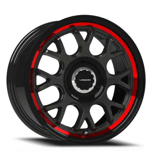Vision Alpine 478 Gloss Black With Red Tinted Brushed Lip Photo