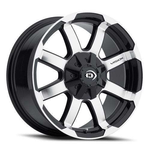 Vision Offroad Valor 413 Gloss Black Machined Face Photo