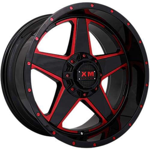 Xtreme Mudder XM315 Gloss Black Red Milled Photo