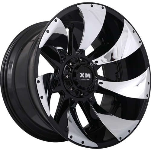 Xtreme Mudder XM326 Gloss Black Chrome Inserts - Part Number XM326221251155127-4478GBCI Xtreme Mudder XM326 Gloss Black Chrome Inserts Photo