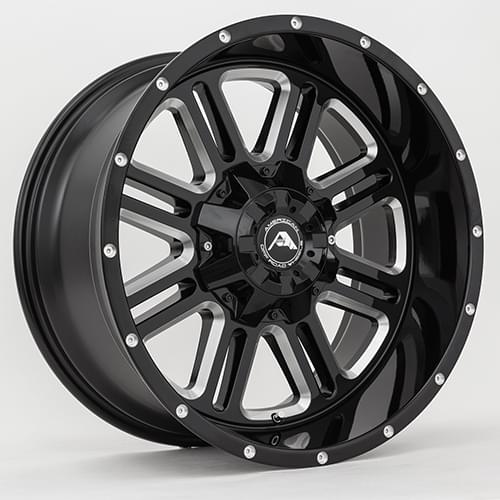 American Offroad A106 Gloss Black W Milled Spokes