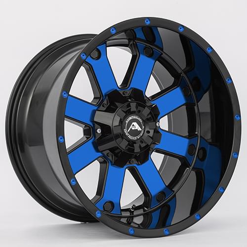 American Offroad A108 Gloss Black W Blue Face