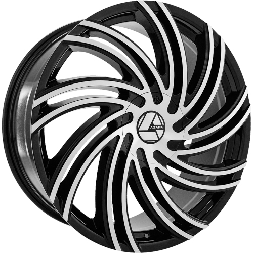 Azara AZA-514 Gloss Black Machined - Part Number AZA-514228551121143+38BM Azara AZA-514 Gloss Black Machined Photo