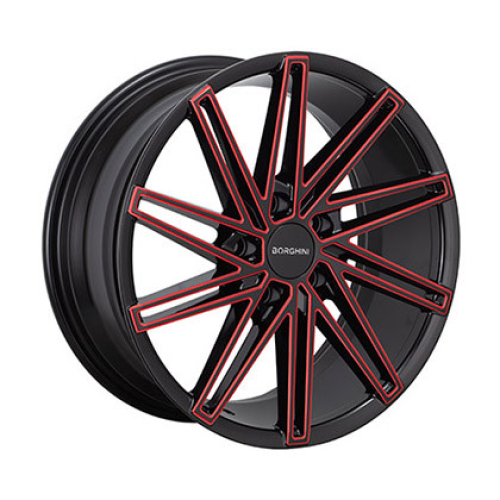 Borghini B65 Black w/ Red Milling - Part Number WBWW065S11O23P010F454C13 Borghini B65 Black w/ Red Milling Photo
