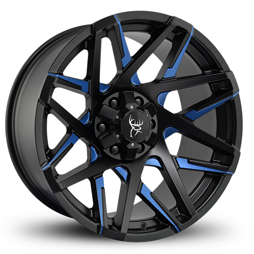 Buck Commander Canyon Satin Black Milled W/ Blue Clearcoat - Part Number CY4201056-25ML3-BL Buck Commander Canyon Satin Black Milled W/ Blue Clearcoat Photo