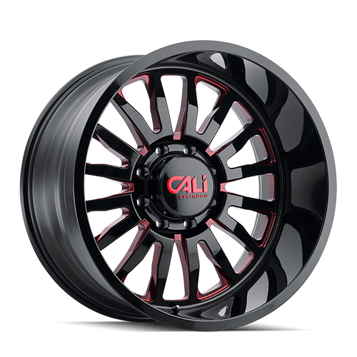 Cali Offroad Summit 9110 Gloss Black W/ Red Milled Spokes Photo