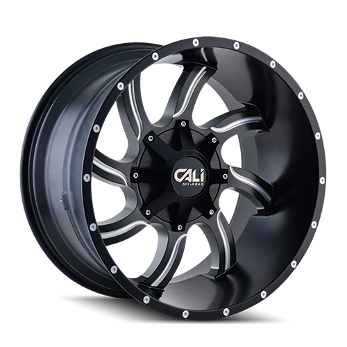 Cali Offroad Twisted 9102 Satin Black W/ Milled Spokes - Part Number 9102-22252M Cali Offroad Twisted 9102 Satin Black W/ Milled Spokes Photo