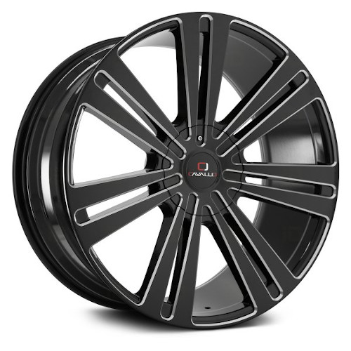 Cavallo CLV-16 Gloss Black W/ Milled Spokes - Part Number CLV-16208551081143+35BMW Cavallo CLV-16 Gloss Black W/ Milled Spokes Photo
