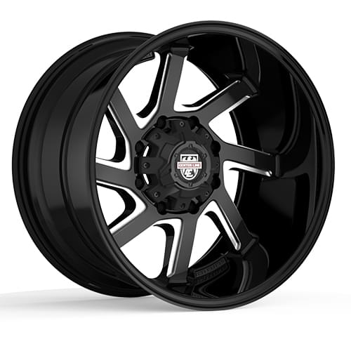 Centerline Offroad LT3 838 Gloss Black W/ Milled Spokes Wheels 8x180