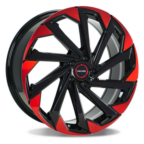 Encore Alloys Enc106 Gloss Black w/ Machined Red Tips