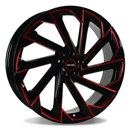Encore Alloys Enc106 Gloss Black w/ Red Milling