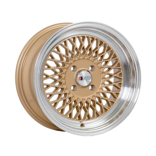 F1R F01 Gold W/ Polished Lip Wheels 4x100 - 15x8 +25 - F011584HG25
