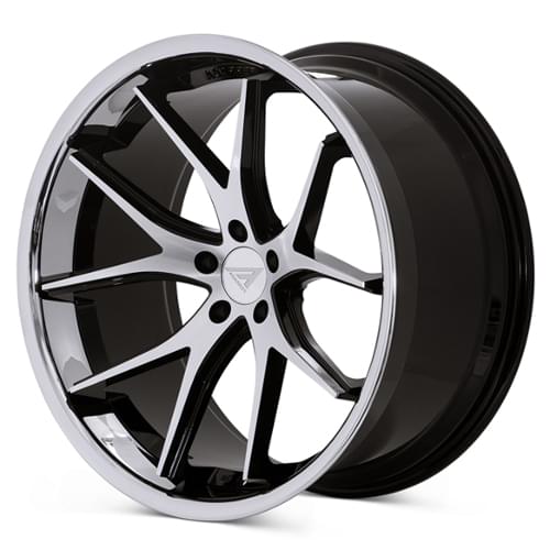 Ferrada FR2 Machined Black W/ Chrome Lip - Part Number FR2221055112MA28 Ferrada FR2 Machined Black W/ Chrome Lip Photo