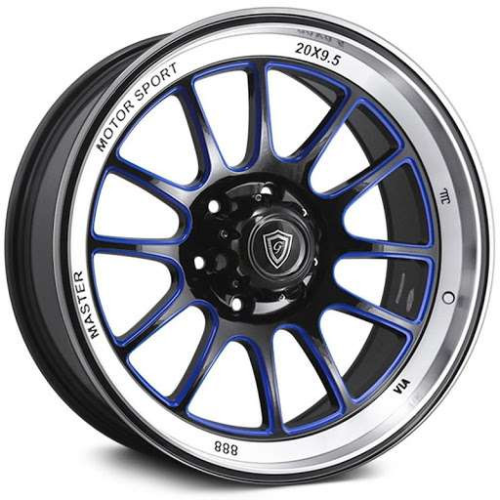 G-Line Alloys G0089 Black w/ Blue Milling & Machined Lip
