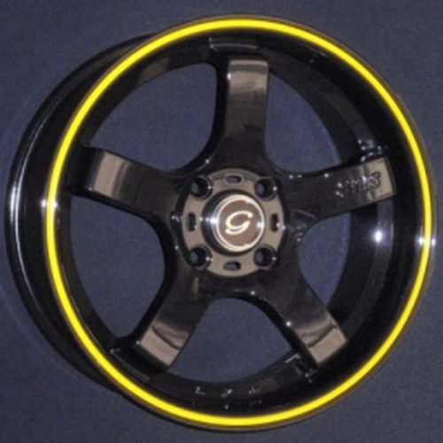 G-Line Alloys G809 Black w/ Yellow Line