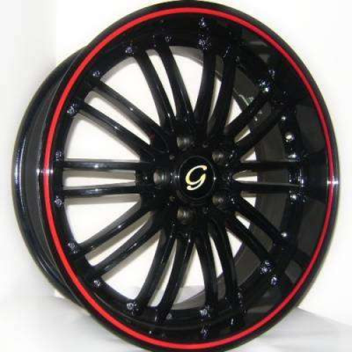 G-Line Alloys G820 Black w/ Red Line
