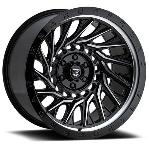 Gear Offroad Monsoon 757 Gloss Black W/ Machined Accents - Part Number 757MB-2220944 Gear Offroad Monsoon 757 Gloss Black W/ Machined Accents Photo