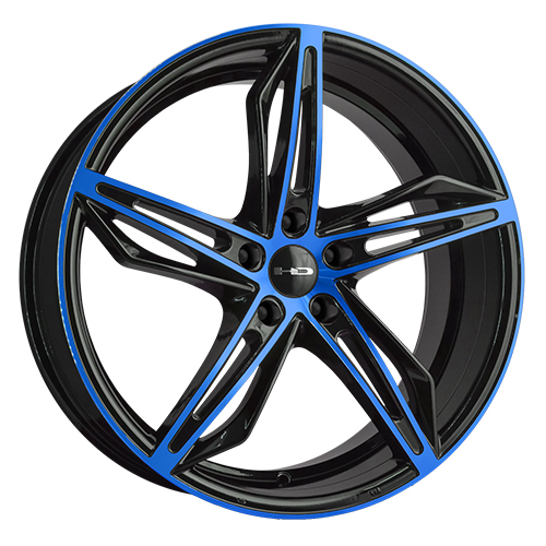 HD Wheels Fly-Cutter Gloss Black Blue Face Photo