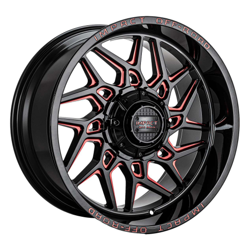 Impact Off-Road 829 Gloss Black W/ Red Milling