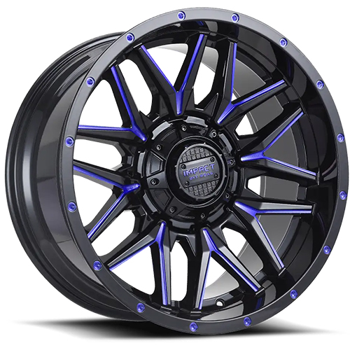 Impact 819 Gloss Black W/ Blue Milled Accents