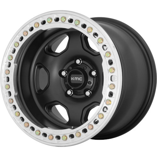 KMC KM223 Hex Satin Black W/ Machined Lip - Part Number KM23379050738N KMC KM223 Hex Satin Black W/ Machined Lip Photo