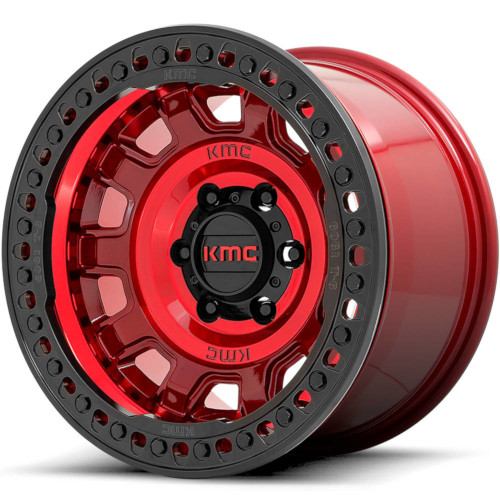 KMC KM236 Tank Beadlock Candy Red - Part Number KM23679050938N KMC KM236 Tank Beadlock Candy Red Photo