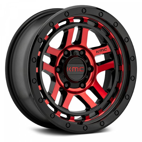 KMC KM540 Recon Black Machined Red Tint - Part Number KM54078568918 KMC KM540 Recon Black Machined Red Tint Photo