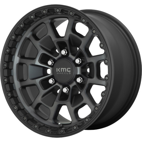 KMC KM718 Summit Satin Black W Gray Tint - Part Number KM71878563400 KMC KM718 Summit Satin Black W Gray Tint Photo