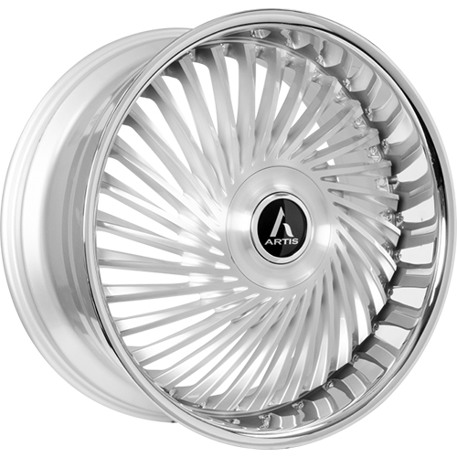 Lexani Juicy XL A210 Silver Machined With Stainless Lip - Part Number A210-2610-73-10SMS Lexani Juicy XL A210 Silver Machined With Stainless Lip Photo