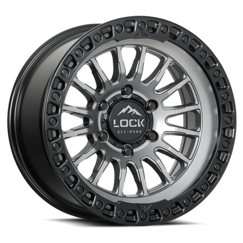 Lock Offroad Grit Matte Grey w/ Matte Black Ring - Part Number GRIT-78569MGMBR25 Lock Offroad Grit Matte Grey w/ Matte Black Ring Photo