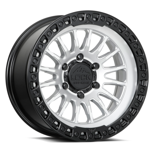 Lock Offroad Grit Matte Silver w/ Matte Black Ring - Part Number GRIT-78557MSMBR25 Lock Offroad Grit Matte Silver w/ Matte Black Ring Photo