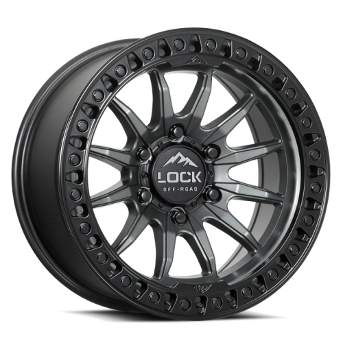 Lock Offroad Trail Matte Grey w/ Matte Black Ring - Part Number TRAIL-2169MGMBR Lock Offroad Trail Matte Grey w/ Matte Black Ring Photo