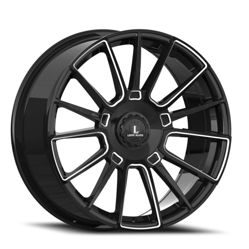 Luxxx Alloys Lux 58 Gloss Black Milled - Part Number LUX5822951121143+35B-A1 Luxxx Alloys Lux 58 Gloss Black Milled Photo