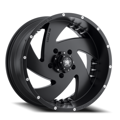Luxxx Hd Lhd6 Satin Black w/ Chrome Spike Rivets - Part Number LHD620105127-18D-B-11 Luxxx Hd Lhd6 Satin Black w/ Chrome Spike Rivets Photo