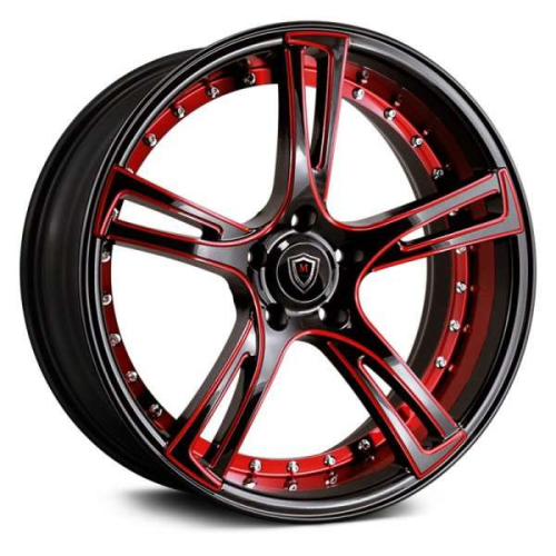 Marquee Wheels M3247 Black w/ Red Milling - Part Number 3247229511515BRMD Marquee Wheels M3247 Black w/ Red Milling Photo
