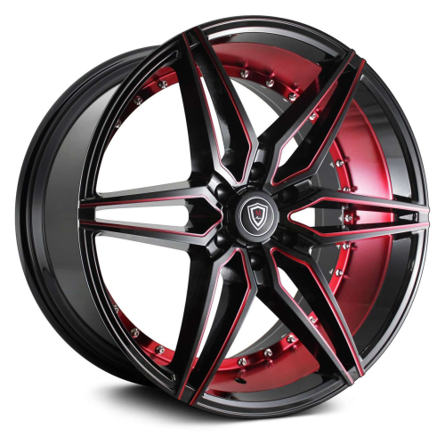 Marquee Wheels M3259b Black W/ Red Milling